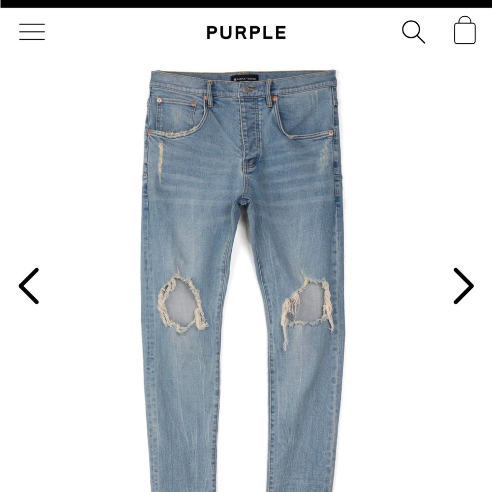 Purple Men's Skinny Jeans - Light Blue